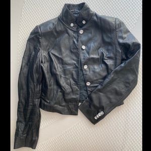 100% leather black jacket